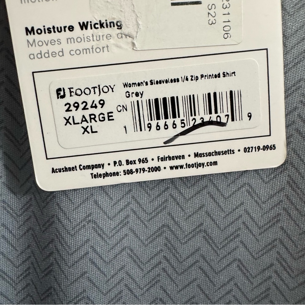 FootJoy Performance Quarter-Zip Sleeveless Golf Vest Gray Pink Chevron Sz XL NEW - Picture 8 of 10